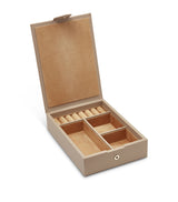 Leather Travel Box with Press-Stud Fastening, Approximately 17x12x4cm