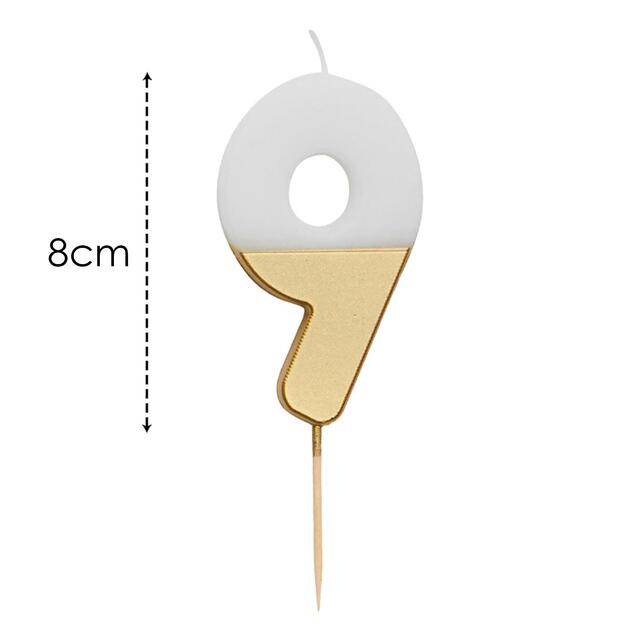 Talking Tables Number 9 Large Gold Candle - McGrocer