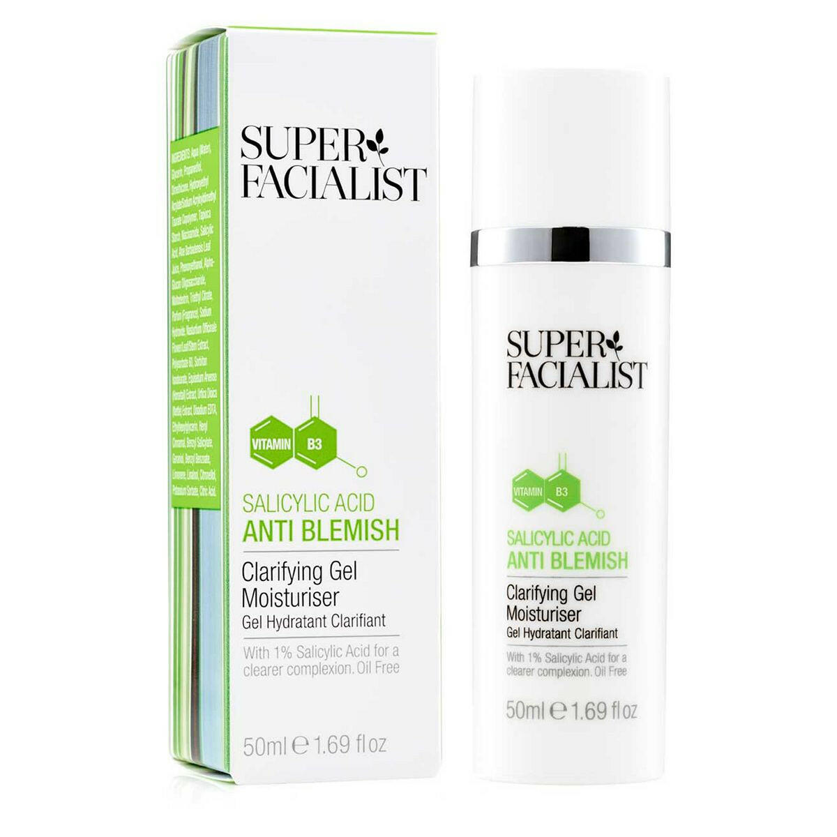 Super Facialist Salicylic Acid Anti-Blemish Oil Control Gel Moisturiser 50ml GOODS Boots