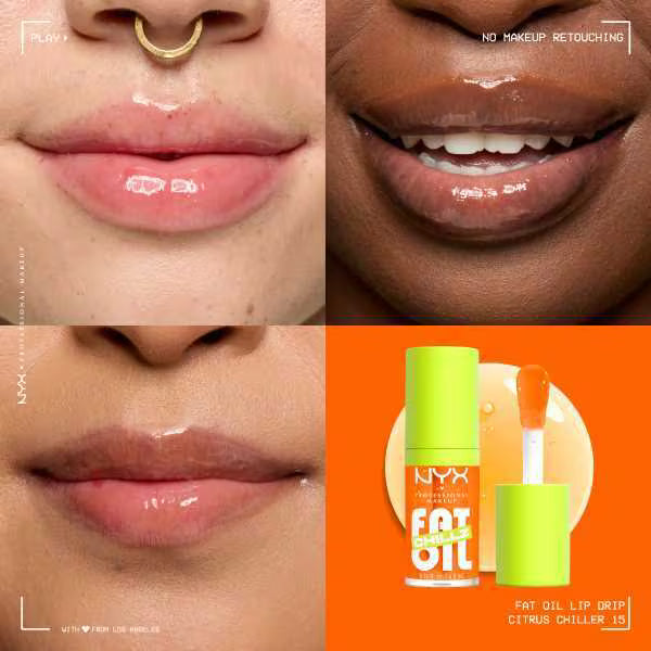 NYX Professional Makeup Lip Drip Gloss Citrus Chiller, imported from the UK
