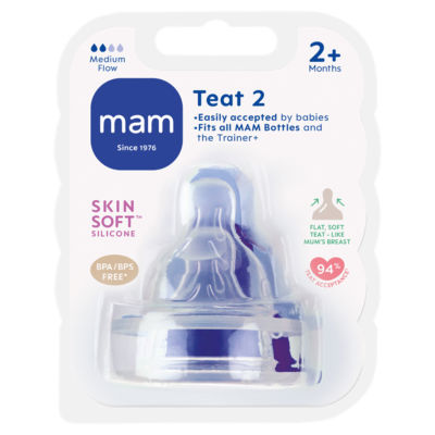 MAM baby bottle teat for 2+ months medium flow, imported from the UK
