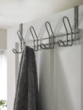 Silver over door hook for bathroom use, 18x45x12.5cm (British brand)