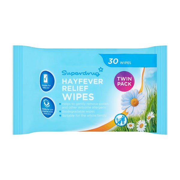 Superdrug Hayfever Relief Wipes Twin Pack GOODS Superdrug