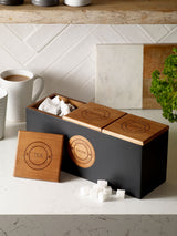 Bronx Wood Black Single Storage Jar for Tea, Coffee and Sugar