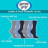 Gentle Grip ladies diabetic socks 6 pairs, UK version