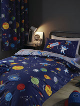Catherine Lansfield Blue Lost In Space Reversible Duvet Cover Set