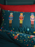 Catherine Lansfield Green Christmas Nutcracker Reversible Duvet Cover Set