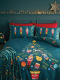Catherine Lansfield Green Christmas Nutcracker Reversible Duvet Cover Set