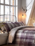 Dreams & Drapes purple Colville check duvet cover set - British product