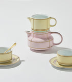 GINORI 1735 Porcelain Teacup and Saucer Set of 2, UK version