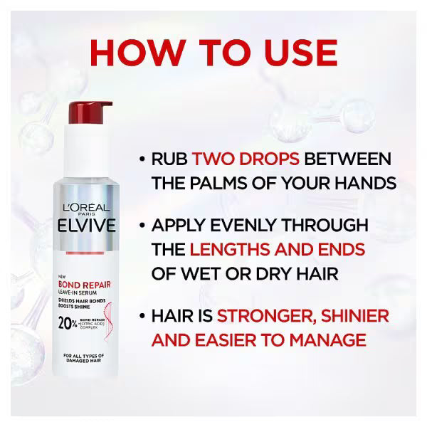 L'Oréal Paris Elvive Bond Repair Leave-In Serum 150ml, UK version