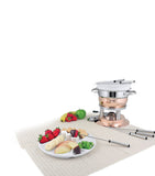 SWISSMAR ceramic fondue plates set of 4 with divided sections 26cm (British brand)