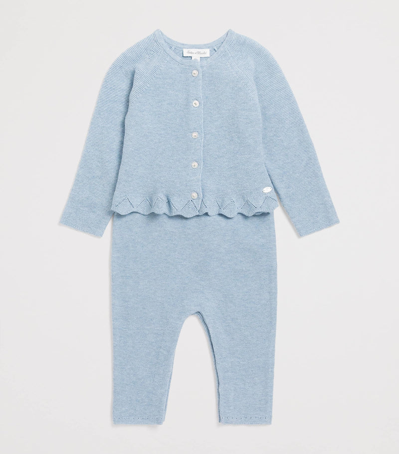 Tartine et Chocolat cotton knitted baby dungarees 0-24 months (British brand)