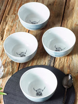 Teal Blue Hamish Porcelain Bowls Set of 4 14cm