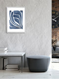 Brookpace Lascelles Blue Leaf I Artwork In White Frame
