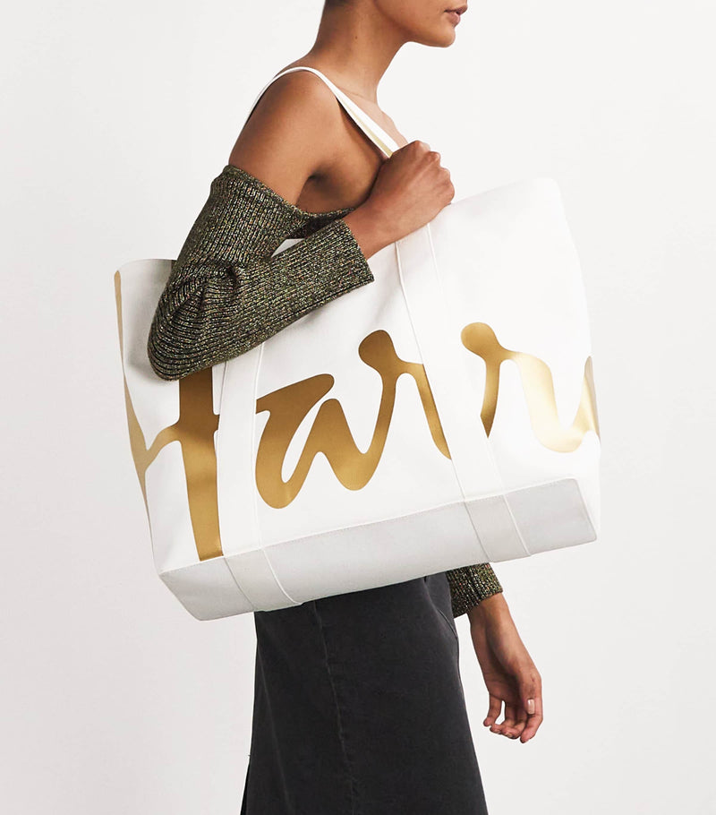 Harrods Large Cotton Logo Tote Bag