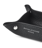 Aspinal Of London mini grained leather tidy tray 9.5cm x 9.5cm - British product