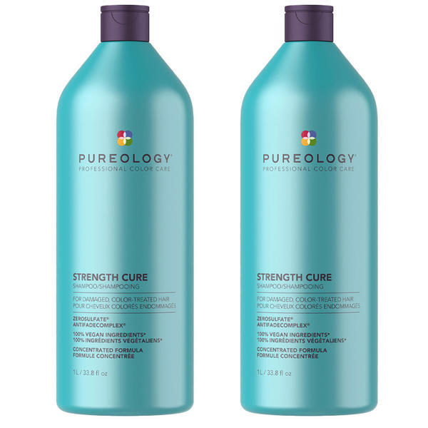 Pureology Strength Cure Shampoo Duo 1000ml x 2, imported from the UK