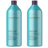 Pureology Strength Cure Shampoo Duo 1000ml x 2, imported from the UK
