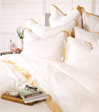 Celso De Lemos super king duvet cover in Egyptian cotton with contrasting trims 260cm x 220cm - British product