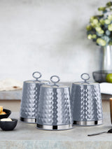 Tower Grey Solitaire Set of 3 Tea, Coffee & Sugar Canisters