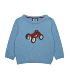 Trotters Henry car and bear wool-blend baby sweater 3-24 months (British brand)