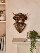 Bronze Hamish The Highland Cow Head Sculptural Wall Art 33.5cm x 24.5cm x 13cm