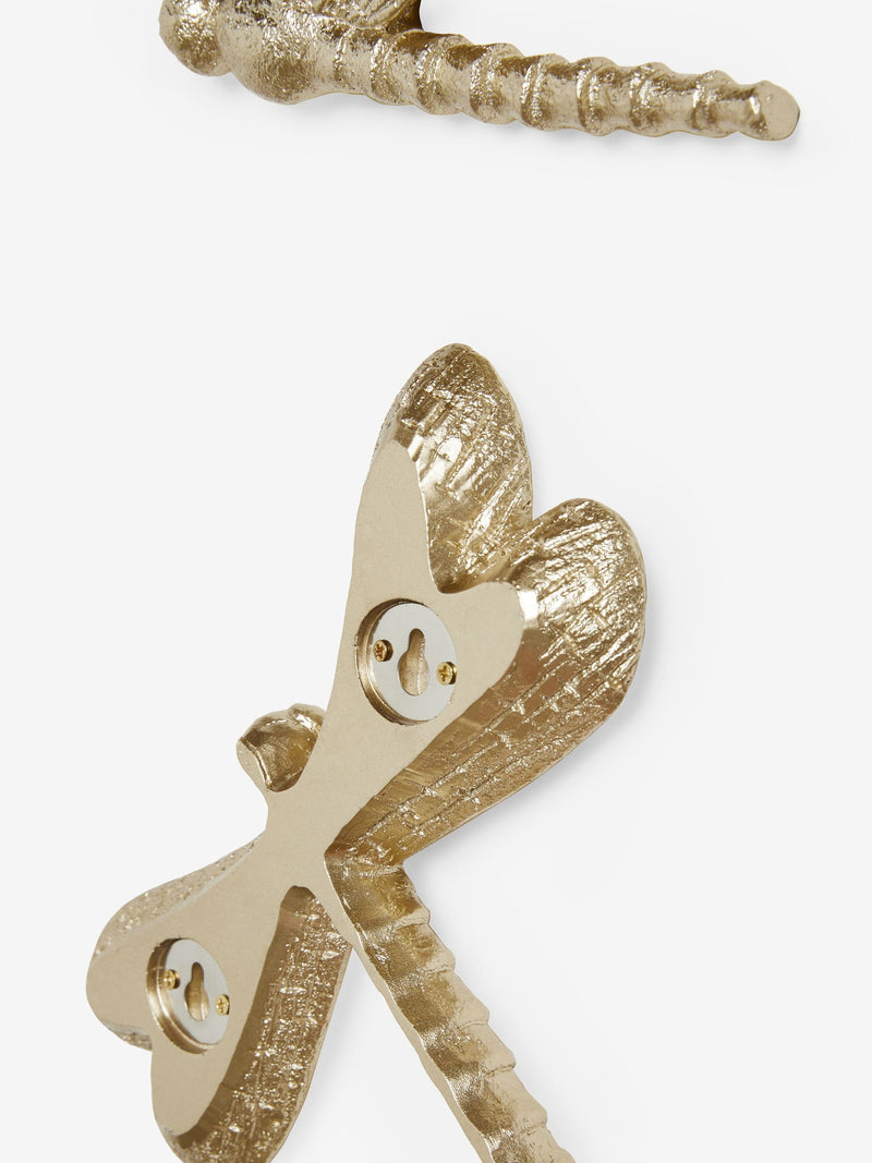 Gold set of 3 dragonflies wall plaque 15.5cm x 18cm x 3cm, UK version