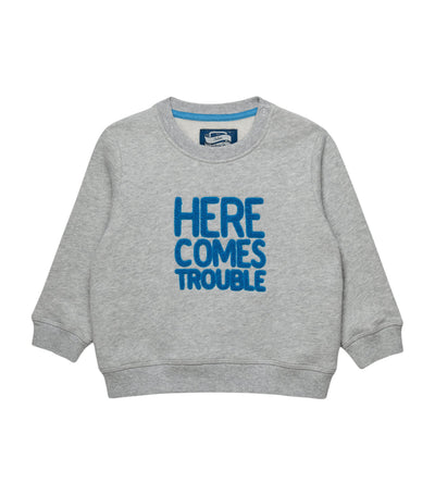 Trotters Cotton Here Comes Trouble Infant Sweatshirt (3-24 Months)