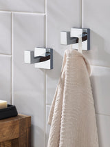Chrome Wall Mount Hooks Set of 2 Shower Accessories