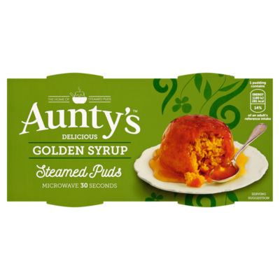 Aunty's golden syrup steamed puddings 2 x 95g - British product