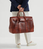 Brunello Cucinelli Leather Woven Holdall