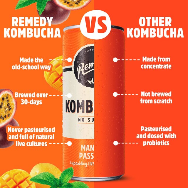 Remedy Kombucha Mango Passion Multipack 4 x 330ml - McGrocer