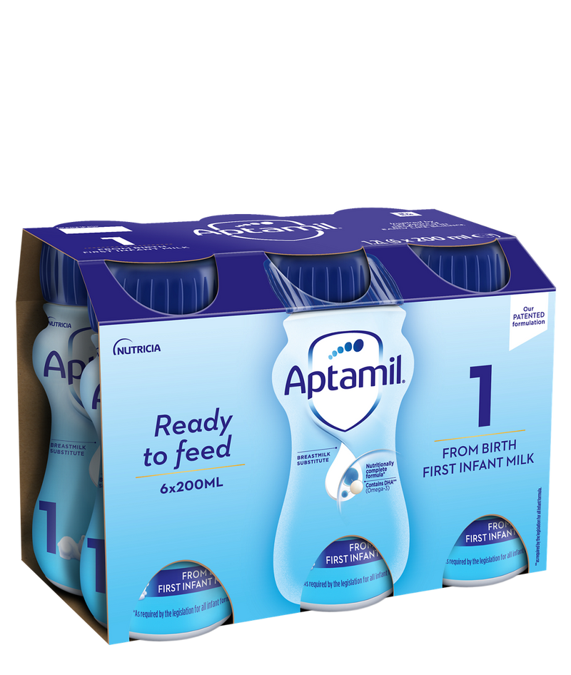 Aptamil first infant ready to feed milk 6x200ml - British product