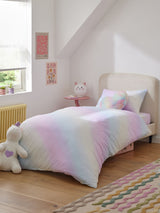 Rainbow Ombre Polycotton Duvet Cover and Pillowcase Set