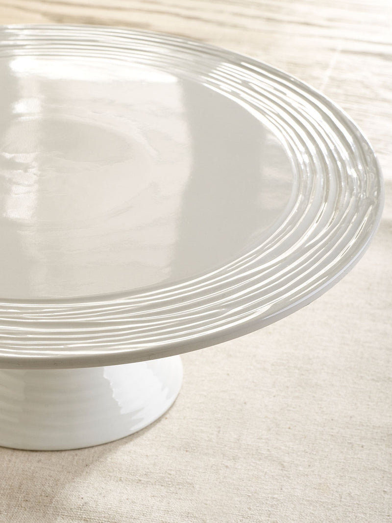 Malvern white embossed cake stand 11cm height 29cm diameter (British brand)