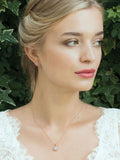 Ivory & Co rose gold Balmoral crystal dainty earrings, UK version