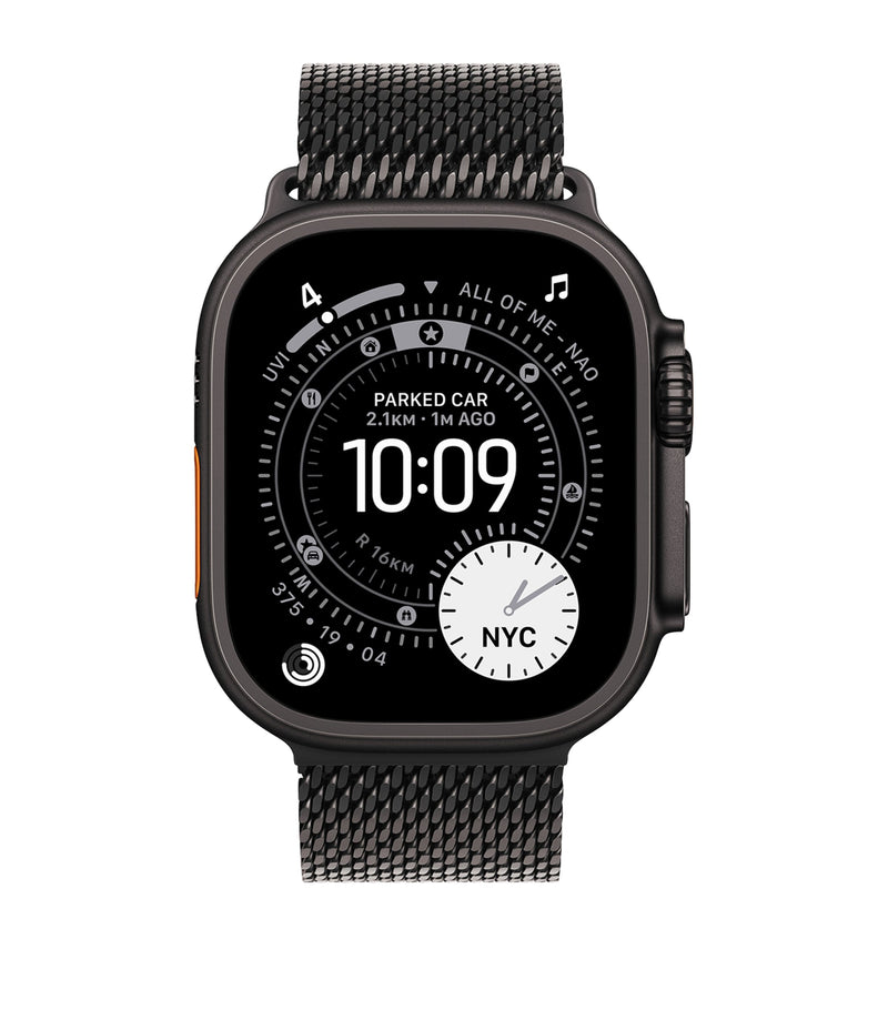 Apple Apple Watch Ultra 3 - Black with Titanium Milanese Loop, 49mm, Medium