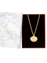 Lipsy Gold Tone Oversized Shell Necklace Gift Boxed