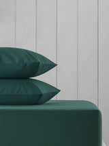Green Dark Cotton Rich Deep Fitted Bed Sheet