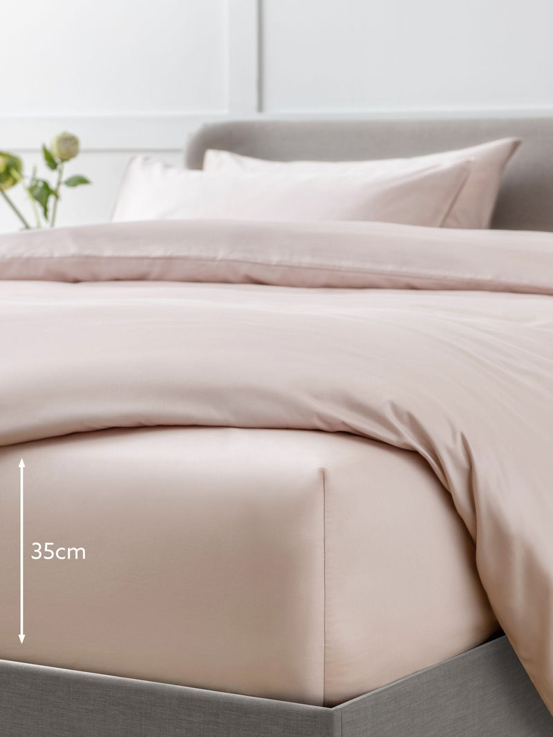 Blush Pink Egyptian Cotton Deep Fitted Bed Sheet - British product