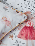 White Fairy Forest printed polycotton duvet cover and pillowcase set (British brand)