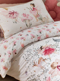 White Fairy Forest printed polycotton duvet cover and pillowcase set (British brand)