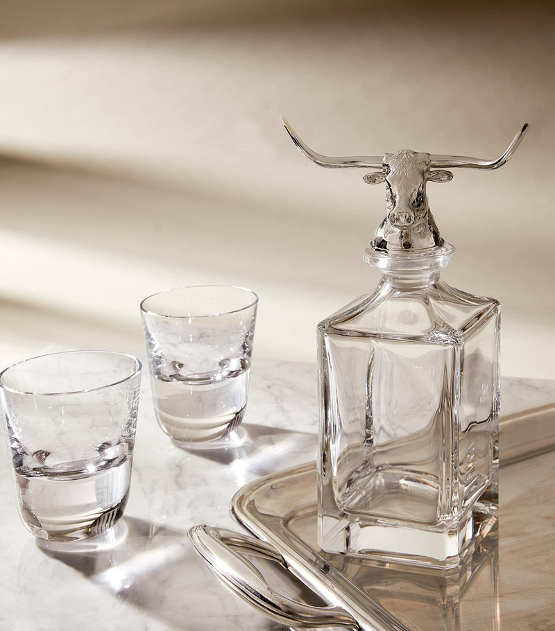 Deakin & Francis crystal longhorn bull decanter 650ml - British product