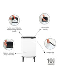 Brabantia White Bo Hi 7L waste bin - British product