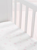 Silentnight 2 Pack Pink Stars Safe Nights Cot 100% Fitted Sheets