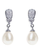 Ivory & Co Rhodium Serrano And Pearl Classic Drop Earrings