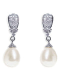 Ivory & Co Rhodium Serrano And Pearl Classic Drop Earrings