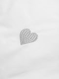 White Hearts Embroidered Duvet Cover Set (British brand)