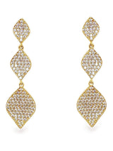 Ivory & Co Gold Rochelle Crystal Pave Triple Drop Earrings 4.2cm